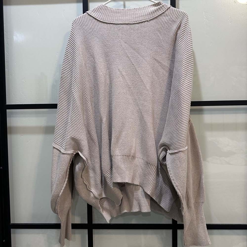 Zenana Outfitters Cream Cowl Neck Sweater Soft Knit